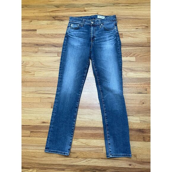 AG Adriano Goldschmied Mari Women's 27 Blue Jeans Denim Cotton Straight Stretch - Picture 1 of 11
